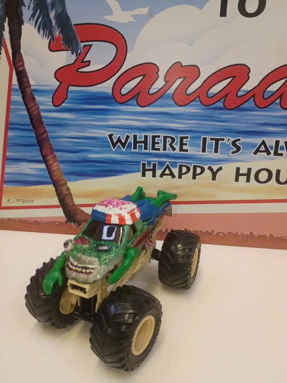 Monster Jam Green Zombie With Arms And Legs Guts 1:64 Scale